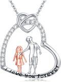 wholesale 925 Sterling Silver Sisters Forever Love Heart Pendant Necklaces Gifts for Women-0-0