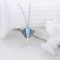 wholesale 925 Sterling Silver & Larimar Stingray Pendant Necklace, Manta Ray Ocean Jewelry Gift for Women-0-1