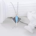 wholesale 925 Sterling Silver Blue Larimar Stingray Pendant With Chain-0-1