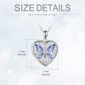 wholesale 925 Sterling Silver Butterfly Enamel Heart Lockets Necklaces for Women Birthdays Gift Ideas-0-6