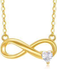 wholesale 14K Gold Cubic Zirconia Heart Infinity Pendant Necklace for Women-01-Infinity Necklace