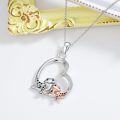 wholesale 925 Sterling Silver Heart-Shaped Gecko Pendant Necklace - Reptile  for Her-0-4