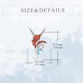 wholesale 925 Sterling Silver Red Enamel Dragon with Blue Opal Stone Pendant Necklace-0-5
