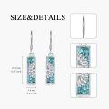 wholesale 925 Sterling Silver Turquoise Flower Drop Earrings-0-4