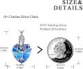 wholesale 925 Sterling Silver Blue Crystal Tree of Life Urn Keepsake Locket Necklace for Ashes s-0-4