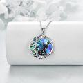 wholesale 925 Sterling Silver Abalone Shell Celtic Moon Black Cat Tree of Life Pendant Necklace for Women-0-3