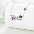 wholesale 925 Sterling Silver Infinity Ladybug Flower Charm Necklace for Women-0-2