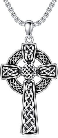wholesale 925 Sterling Silver &  Celtic Knot Cross Pendant Necklaces for Men and Women-A