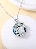 wholesale TOUPOP Christmas Gifts From Daughter Sterling Silver Tree Of Life Panda Pendant Necklaces With Crystal Mother Daughter Jewelry Gifts For Women Mom Mother -0-2