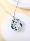 TOUPOP Sterling Silver Crystal Tree Of Life Panda Pendant Necklace-0-2