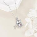 wholesale 925 Sterling Silver Monkey Heart Charm Pendant Animal Necklace s for Women-0-3