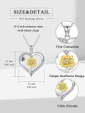 wholesale 925 Sterling Silver Heart Sunflower Butterfly Pendant Necklace for Women Girls Gifts-0-5