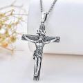wholesale 925 Sterling Silver INRI Crucifix Pendant with Chain - Christian Jewelry for Men & Women-0-2
