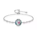 TOUPOP Sterling Silver Austrian Crystal Tree Of Life Birthstone Bracelet-0-0