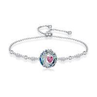 wholesale 925 Sterling Silver Austrian Crystal Tree of Life Birthstone Bracelet for Women-07-Jul-Ruby