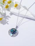 wholesale 925 Sterling Silver Abalone Shell Triple Moon Goddess Pendant Necklace for Women-0-1