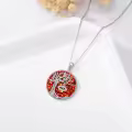 TOUPOP Sterling Silver & Turquoise Tree Of Life Necklace-0-4