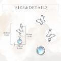 wholesale 925 Sterling Silver Butterfly Moonstone Drop Earrings  for Women-0-2