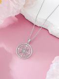 wholesale TOUPOP 2024 Graduation Gifts Compass Necklace Sterling Silver Compass Pendant Jewelry For Women Christmas Birthday Gift To Friends Girlfriend -0-4