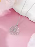 TOUPOP Sterling Silver Compass Pendant Necklace Jewelry Gift For Women-0-4