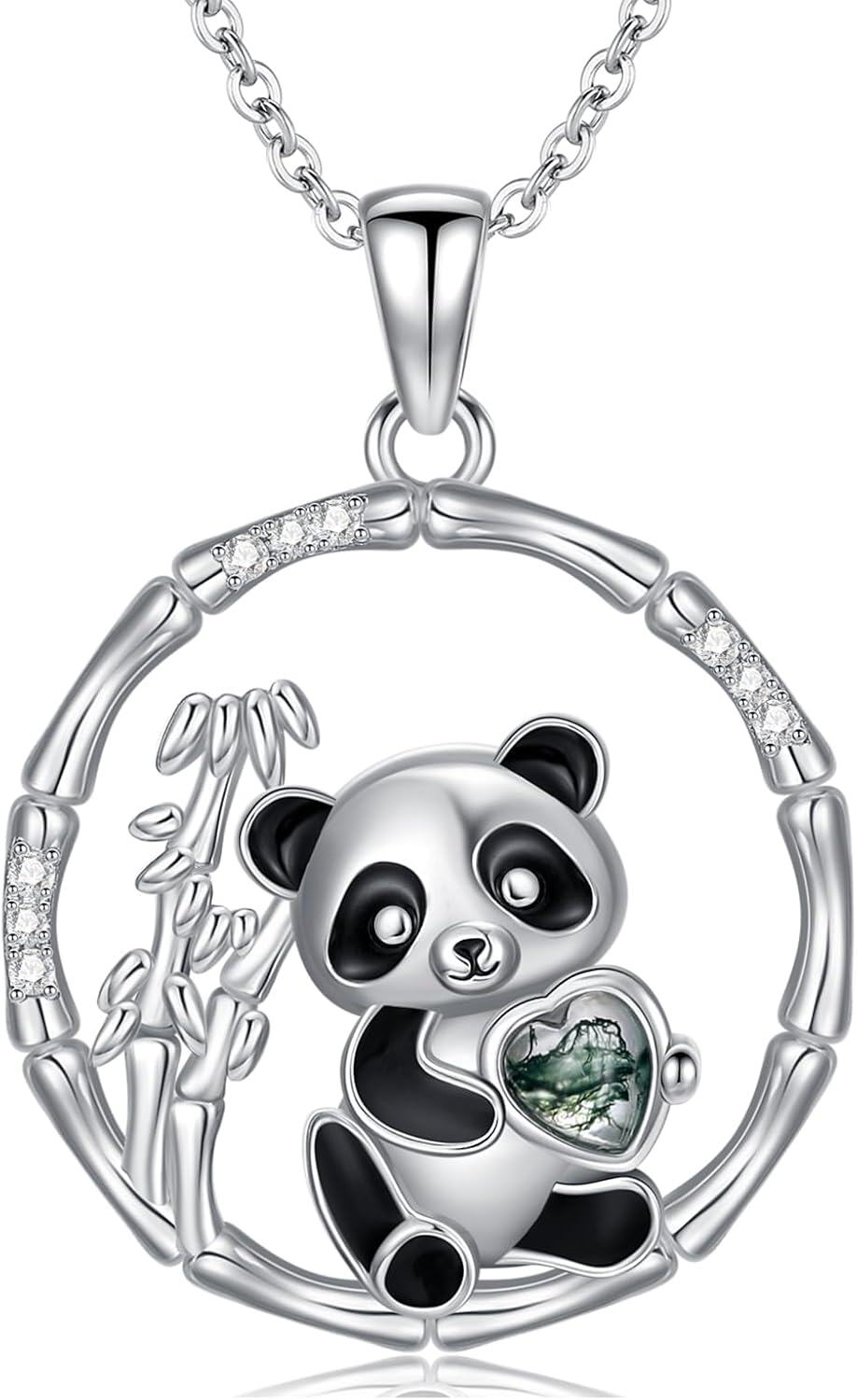 Sterling Silver Black Cat Fox Owl Panda Butterfly Cat Dog Paw Mushroom Pendant Necklace-0-0