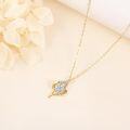 wholesale 14K Gold Diamond Heart-Shaped Pendant Necklace for Women and Moms-0-2