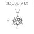 wholesale 925 Sterling Silver Celtic Triangle With Leaves Necklace-0-5