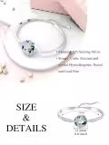 TOUPOP Sterling Silver Blue Crystal Tree Of Life L Letter Bangle Bracelet-0-3