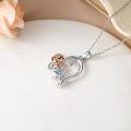 wholesale 925 Sterling Silver Diamond Rose Heart Pendant Necklace for Women - Valentines Day Gifts-0-1