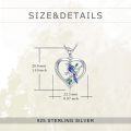 wholesale 925 Sterling Silver Heart-Shaped Bird Pendant Necklace with Blue and Green Accents-0-4
