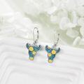 wholesale 925 Sterling Silver Turquoise Sunflower Cactus Shape Hook Earring Set for Women Girls Bohemian-0-4