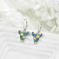 wholesale 925 Sterling Silver Turquoise Flower Earrings-0-4