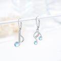 wholesale 925 Sterling Silver Musical Note Moonstone Dangle Earrings Gift for Librarians and Music Lovers-0-1