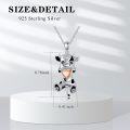 wholesale 925 Sterling Silver Heart-Shaped Pendant Cow Necklace for Women and Moms-0-1