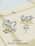 wholesale 925 Sterling Silver Celtic Knot Heart Stud Earrings - Irish  for Women-0-4