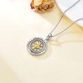 wholesale 925 Sterling Silver Compass Pendant Necklace with Cubic Zirconia Stones - Perfect Gift for Women's Jewelry Lover (Gold)-0-2