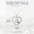 wholesale 925 Sterling Silver Heart-Shaped Giraffe Pendant Necklace with I Love You Forever Inscription for Women-0-2