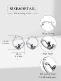 wholesale 925 Sterling Silver Black Cat Moon Star Hoop Earrings for Women Girls Gifts-0-4