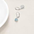 wholesale 925 Sterling Silver Teardrop Earrings With Aqua Swirl Design-0-2