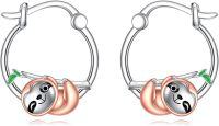 wholesale 925 Sterling Silver Sloth Hoop Earrings - Adorable Tiny  for Her-Koala hoop earrings