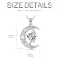 TOUPOP Sterling Silver Diamond Moon Star Pendant Necklace-0-5