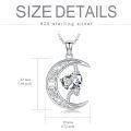 TOUPOP Sterling Silver Diamond Moon Star Pendant Necklace-0-5