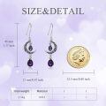 wholesale 925 Sterling Silver Crescent Moon Drop Earrings with Garnet and Red Crystal Accents-0-40