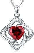 wholesale 925 Sterling Silver Red Garnet Heart Pendant Necklace for Women-0-0