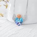 wholesale TOUPOP Angel Wings Pendant Necklace With Purple Heart Crystal Jewelry For Women Her Wife Christmas Birthday Gifts -0-2
