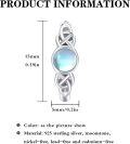 wholesale 925 Sterling Silver Moonstone Celtic Hoop Earrings Hypoallergenic Gift-0-5