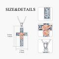 wholesale Sterling Silver Turquoise Cross Birth Flower Necklace 12 Month Pendant for Women Mom-0-29