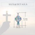 wholesale 925 Sterling Silver Celtic Knot Cross with Abalone Shell Inlay Infinity Heart Love Pendant Necklace for Women Girls  (Blue)-0-4