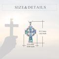 wholesale 925 Sterling Silver Celtic Cross Necklace With Mother Of Pearl Inlay-0-4
