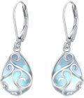 wholesale 925 Sterling Silver Teardrop Moonstone & Moss Agate Celtic Knot Dangle Earrings for Women - Hypoallergenic Leverbacks  Set-0-0